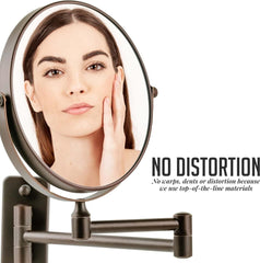 new OVENTE 7" Wall Mounted Makeup Mirror with 1X/7X 8.5"L x 6.8"W, Antique Bronze OVENTE - KOEEK