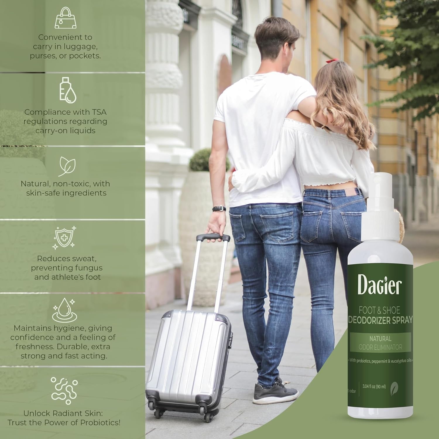 new Travel size foot spray odor eliminator for feet 3.04 Fl Oz (Pack of 1) 07FC0E-D4 - KOEEK