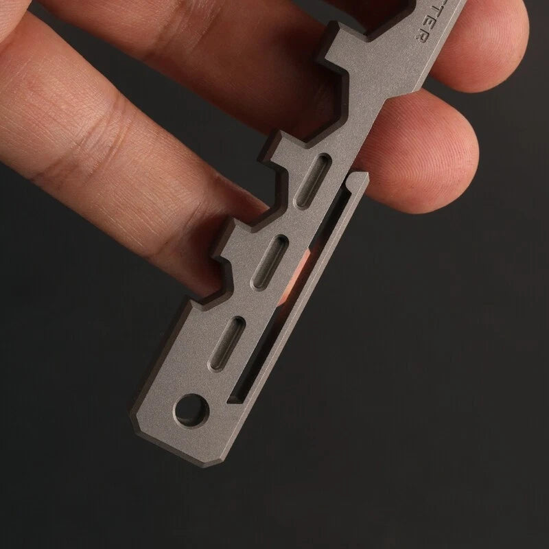 EDC TC4 Titanium Crowbar Safety Hammer Bottle Opener Hexagonal Wrench Multitools 07FC0E-D4 - KOEEK