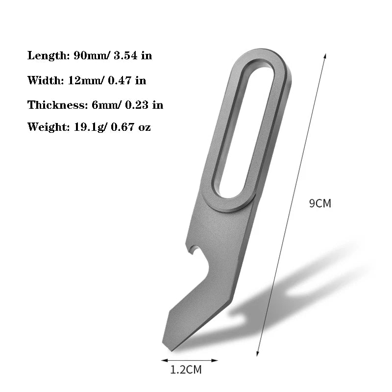 EDC Titanium Keychain Pry Bar Crowbar Pocket Opener Wrench Outdoor Multi Tools 07FC0E-D4 - KOEEK