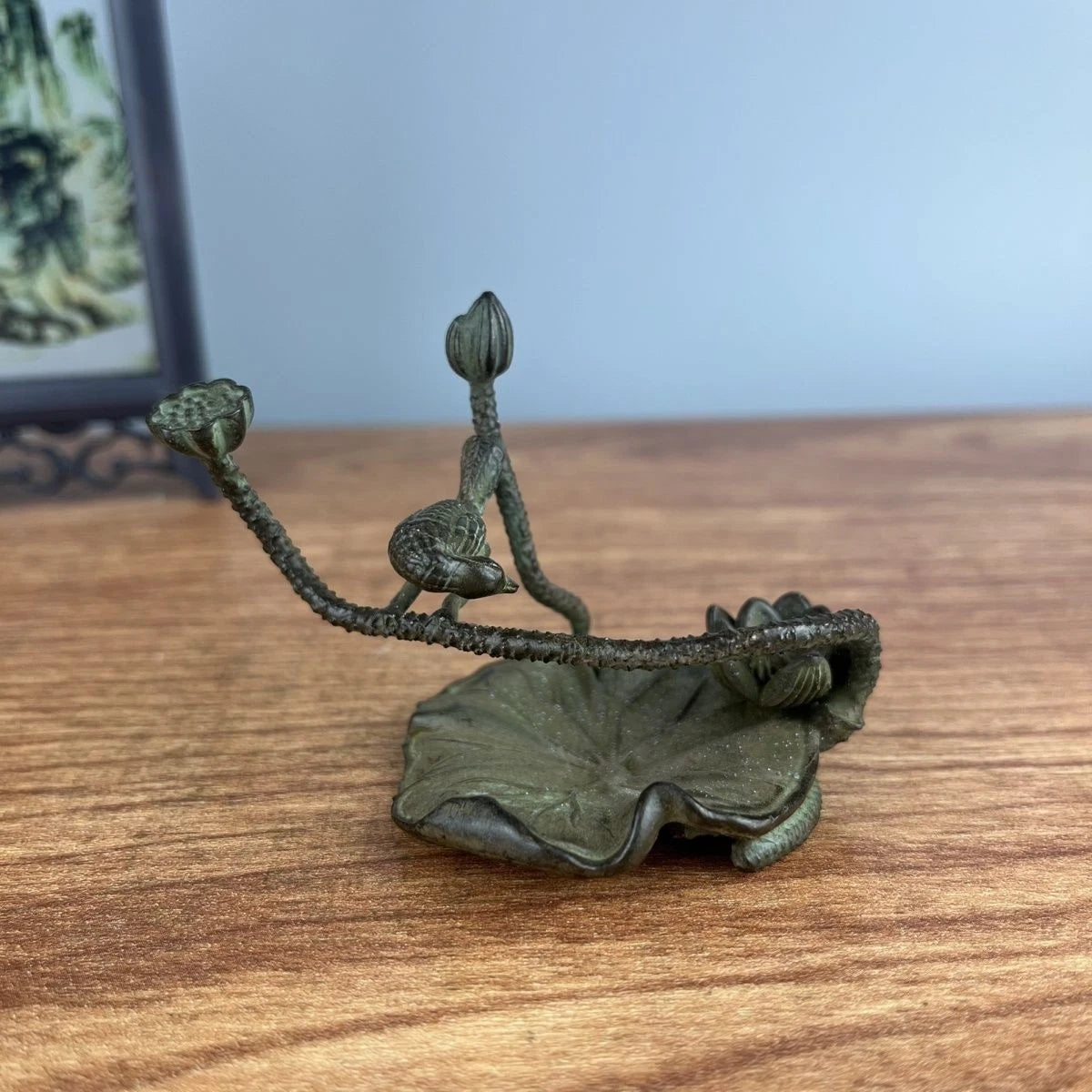 Lotus Backflow Incense Burner Copper Tea Pet Tea Art Decor 07FC0E-D4 - KOEEK