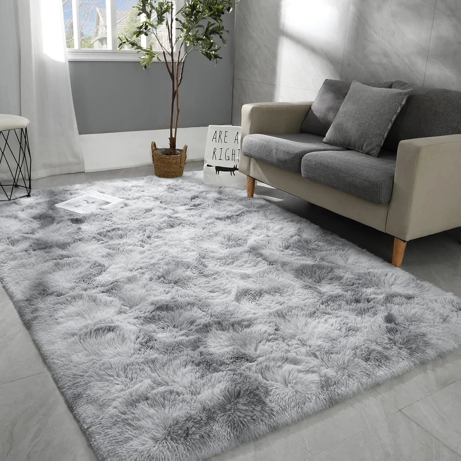 6x9 Large Area Rugs for Living Room, Super Soft Fluffy Modern Bedroom Rug 07FC0E-D4 - KOEEK