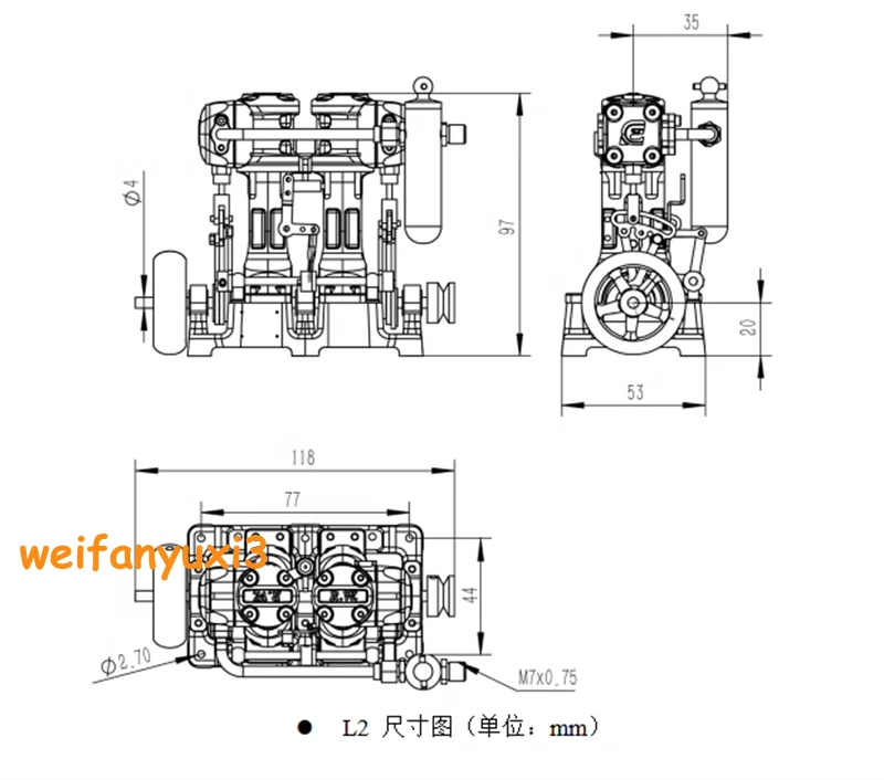 Compact Vintage L2 Steam Engine Model Dual Cylinder Powerful Toy Collection Gift 07FC0E-D4 - KOEEK
