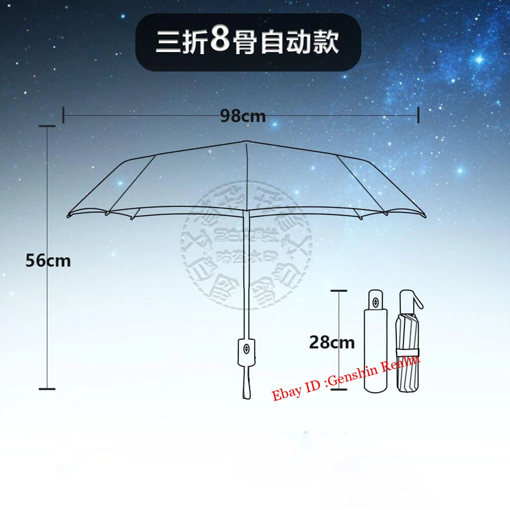 Anime Honkai: Star Rail Evernight Cosplay Folding Umbrella Sun & Rain Umbrella 07FC0E-D4 - KOEEK