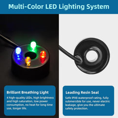 new Mini Submersible Fountain Water Pump With LED Light 95GPH 5W(4 LED), Black 07FC0E-D4 - KOEEK