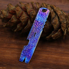 Solid EDC Titanium Alloy CNC Process Pry Bar Crowbar Bottle Opener Outdoor Tool 07FC0E-D4 - KOEEK