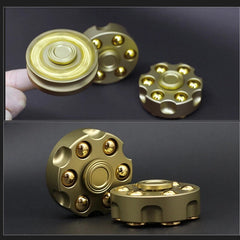Revolver Finger Spinner Hand Fidget Pocket EDC Toy Spinning Top Brass Bullet 07FC0E-D4 - KOEEK