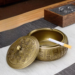 10.2cm Exquisitely Retro Ashtray Household Ornament Decoration Chinese 07FC0E-D4 - KOEEK
