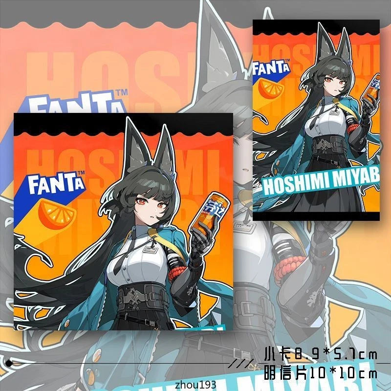 6pcs Game Hoshimi Miyabi Zenless Zone Zero Badge Keychain Card Postcard Sets 07FC0E-D4 - KOEEK