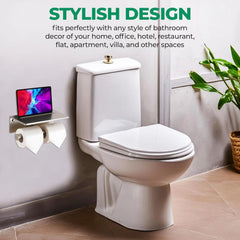 Toilet Paper Holder -Aluminum Double Roll Toilet Paper Holder, 3M Self-Adhesive 07FC0E-D4 - KOEEK
