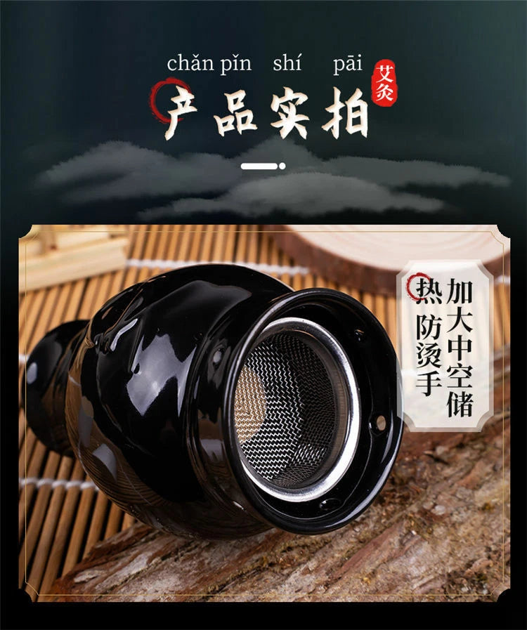 1pc Eye Face Ceramic Moxibustion Cup Moxa Box Gua Sha Massage Mugwort Tool艾灸艾条艾草 07FC0E-D4 - KOEEK