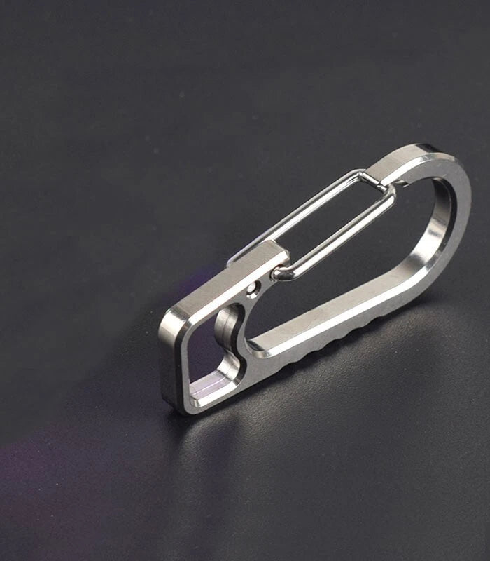 EDC Titanium Alloy Keychain Carabiner Simple Fast Hanging Bucklewith25mmRing 07FC0E-D4 - KOEEK