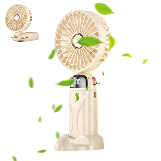 new Portable Rechargeable Handheld Fan with Digital Display - Small Quiet Travel Fan koeek - KOEEK