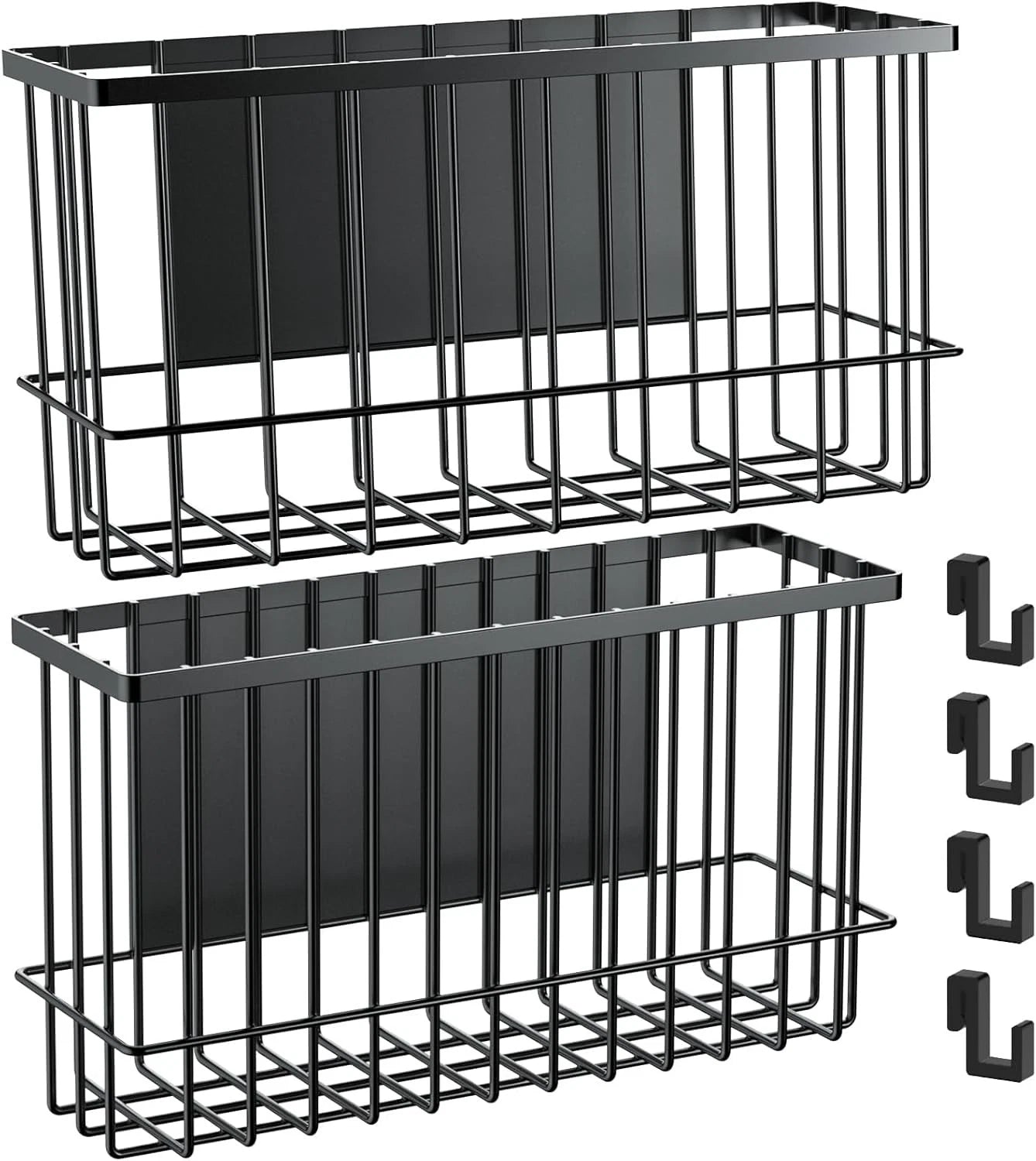 Magnetic metal basket storage rack, dryer ball holder, 2-piece set 07FC0E-D4 - KOEEK