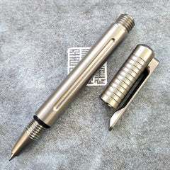 EDC Titanium Pocket Signature Pen Ballpoint Pen Outdoor Portable Travel Tools 07FC0E-D4 - KOEEK