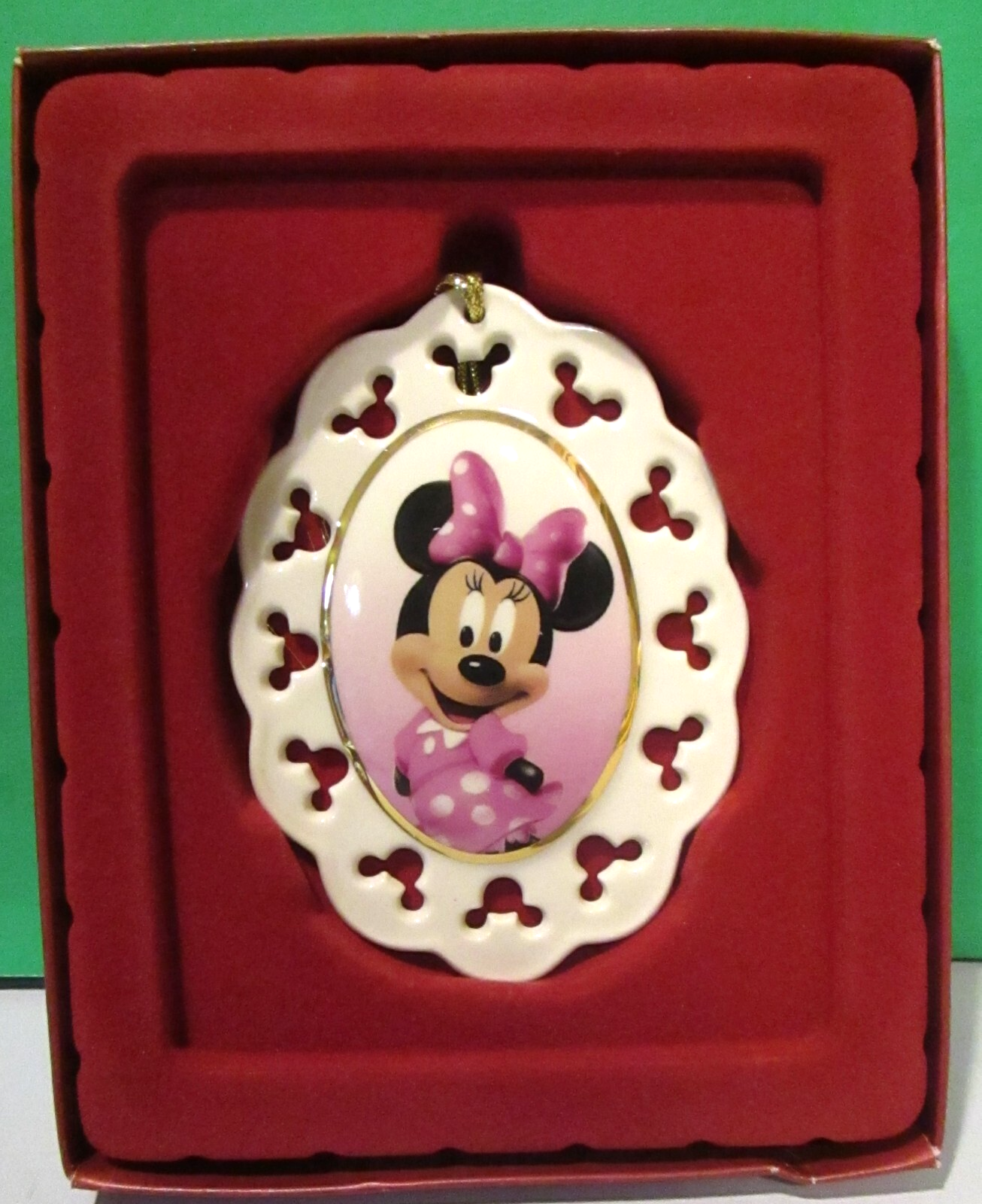 LENOX  Disney MICKEY & MINNIE MOUSE CAMEO - Flat Style ORNAMENTS -- ES LENOX - KOEEK
