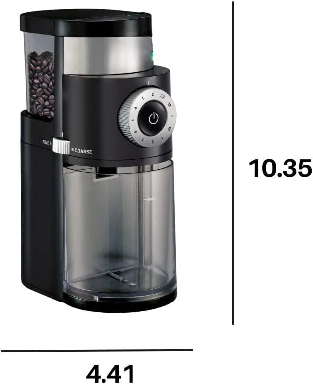 Precision Flat Burr Coffee Grinder, 12 Fineness of Grind Settings, Black 07FC0E-D4 - KOEEK