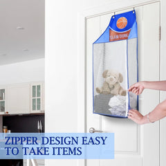 2-piece door-mounted laundry basket with zippered hanging basketball 07FC0E-D4 - KOEEK