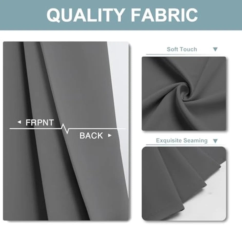 Blackout curtains, 80 inches long, (1 piece, gray, 34 inches × 80 inches) 07FC0E-D4 - KOEEK