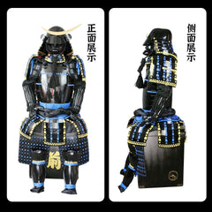 Samurai Armor Shiny Blue Black Japanese Armor Tōsei Gusoku Ornament Collectible 07FC0E-D4 - KOEEK