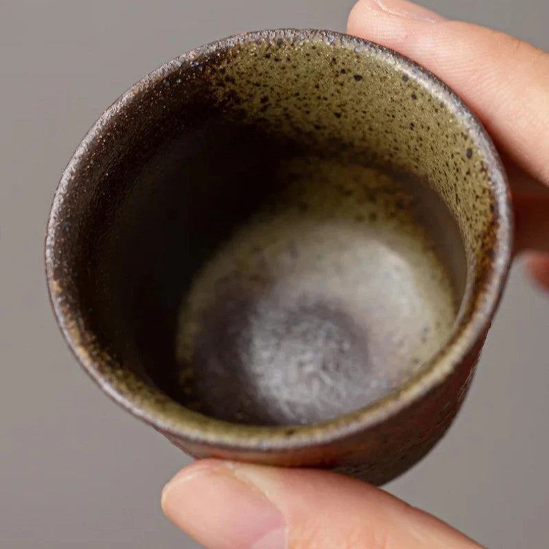 45ml Manshanhong Horseshoe Cup Retro Ceramic Tea Tasting Cup Kung Fu Teaware 07FC0E-D4 - KOEEK