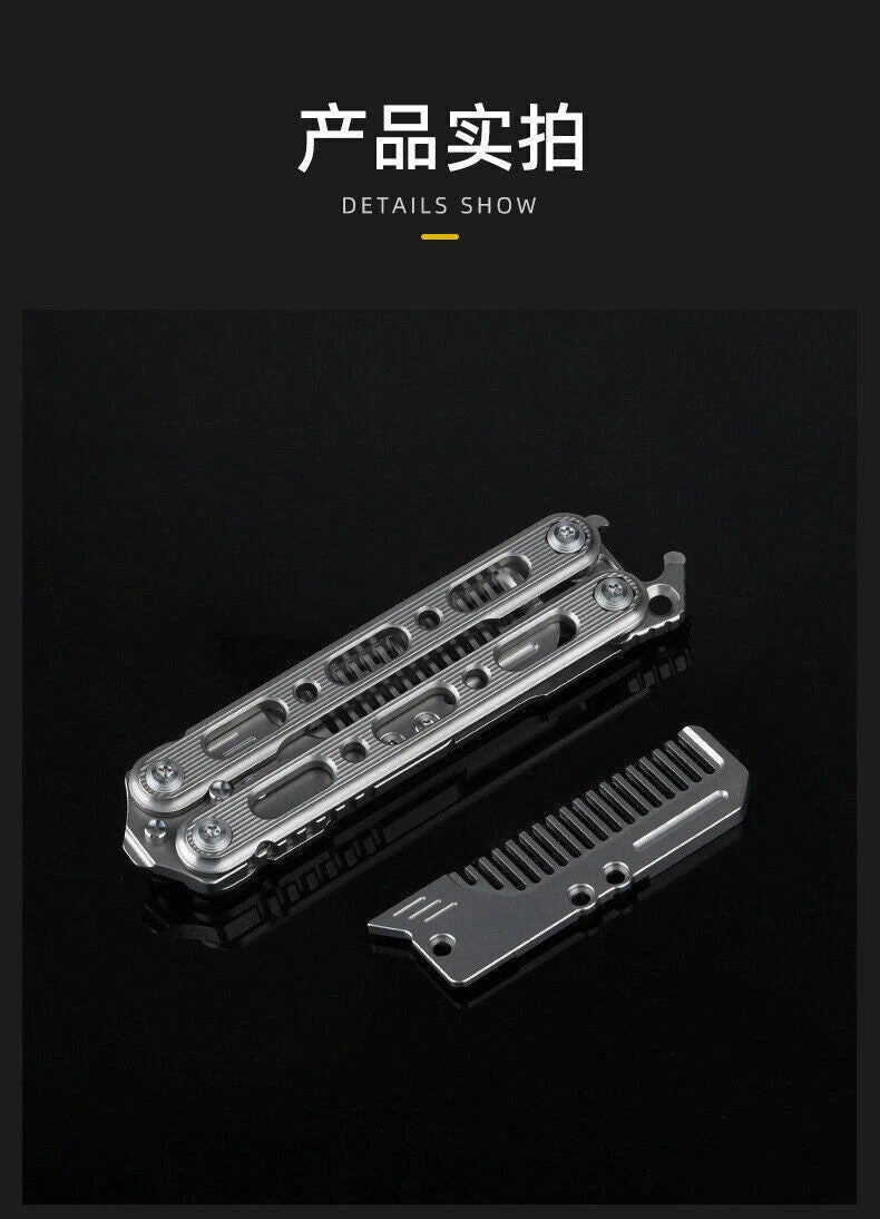 EDC Titanium Alloy Comb Hair Cutting Outdoor Activity Portable Standbys Tools 07FC0E-D4 - KOEEK