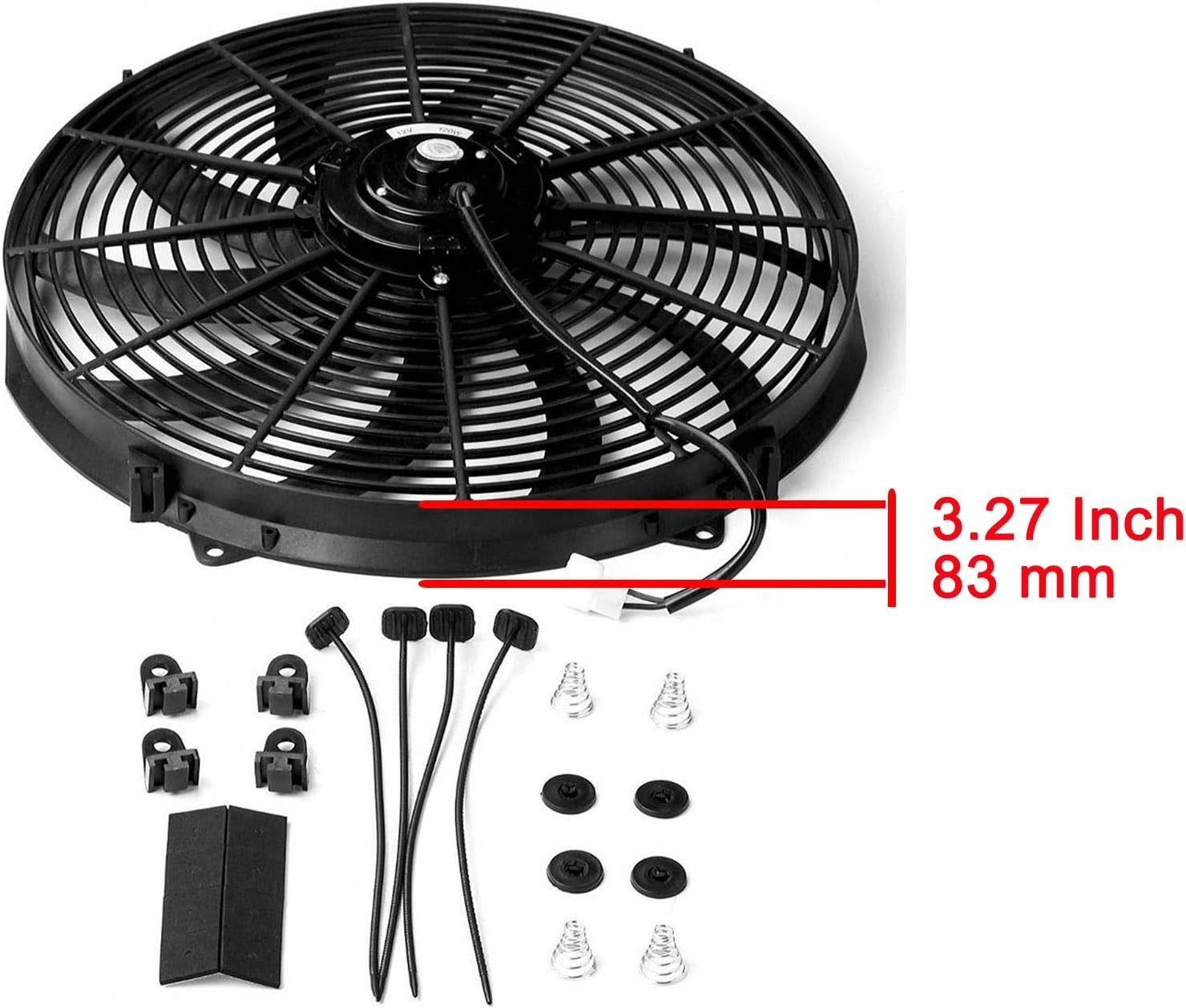 new 16" inch Universal Slim Fan Push Pull Electric Radiator 16 Inch, Black 07FC0E-D4 - KOEEK