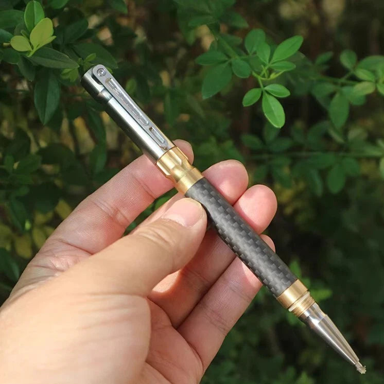 EDC Titanium Alloy Brass Pocket Ballpoint Pen Business Office Stationery Outdoor 07FC0E-D4 - KOEEK