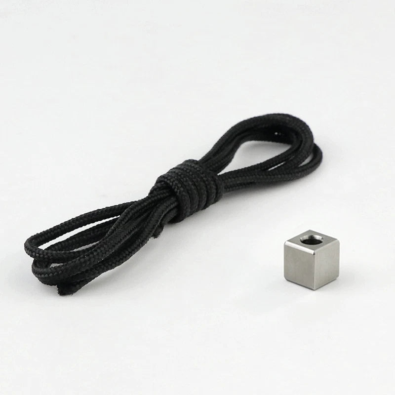 Square TC4 CNC Knife Lanyard Bead EDC DIY Parachute Pendant Rope Braiding Tool 07FC0E-D4 - KOEEK