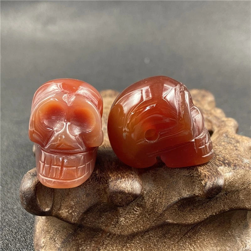 Natural Stone Carved Skull Head Charms Pendants Fit Necklace Jewelry Making 1pcs 07FC0E-D4 - KOEEK
