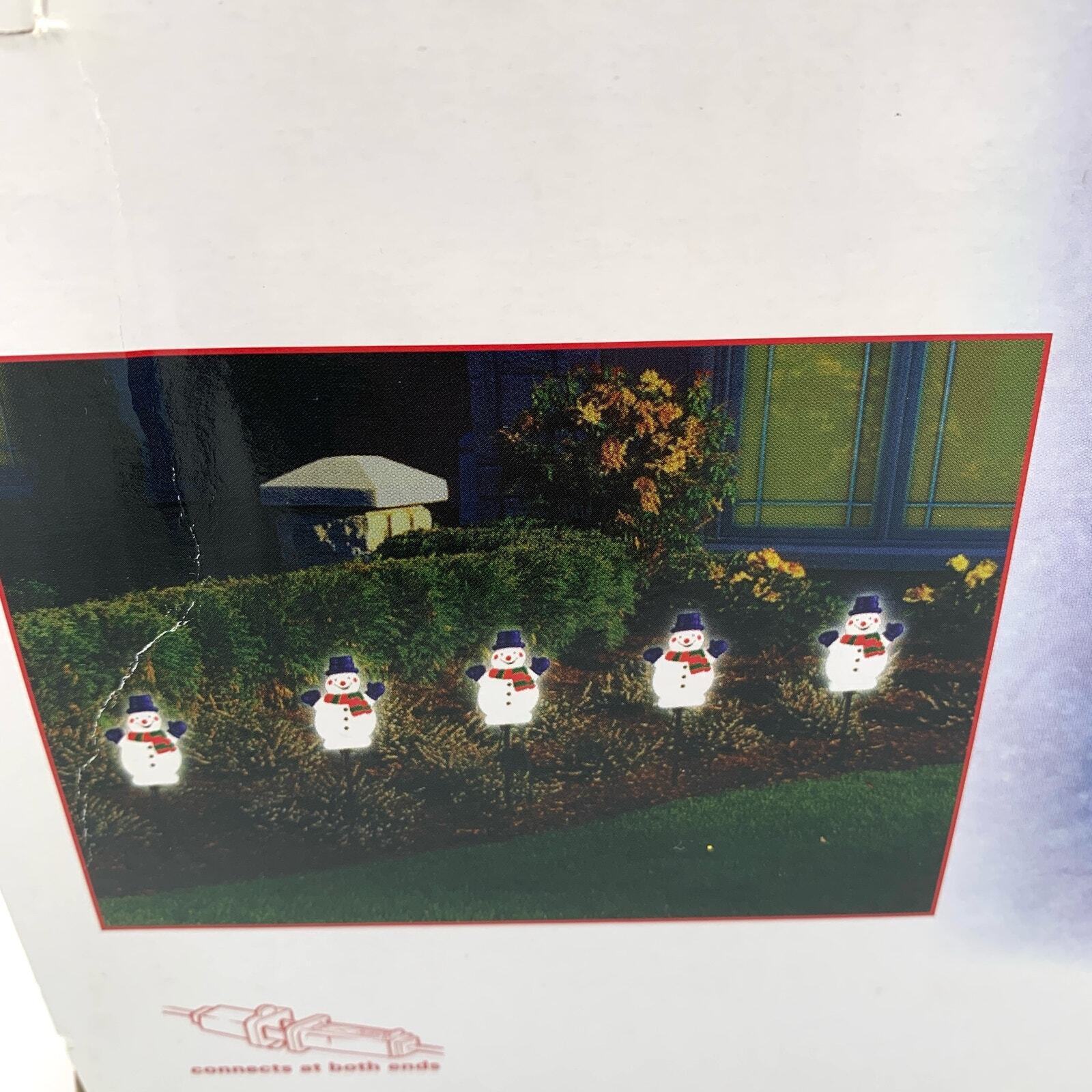 NOMA  Old Stock Un 5 Lighted Snowman Pathway Lawn Stakes Christmas Decor NOMA - KOEEK