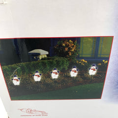 NOMA  Old Stock Un 5 Lighted Snowman Pathway Lawn Stakes Christmas Decor NOMA - KOEEK