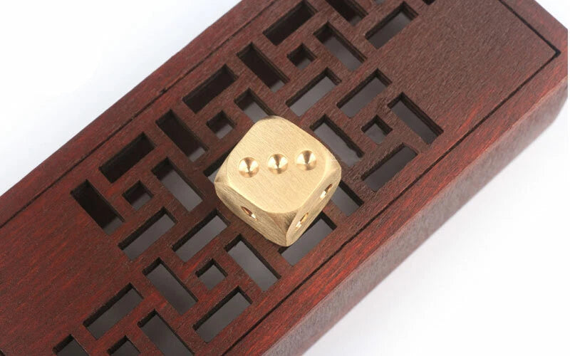 5pcs Solid Brass Polyhedral Dice Club Board Game Party Supplies Necessary EDC EDC - KOEEK