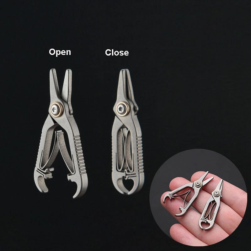 EDC Mini Titanium 1.89" Facial Hair Scissors + Beard Mustache Nose Hair Trimming 07FC0E-D4 - KOEEK