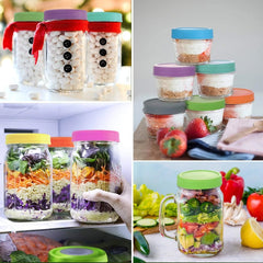 [16 Pack] Colored Plastic Mason Jar Lids Fits Ball, Kerr & More 07FC0E-D4 - KOEEK