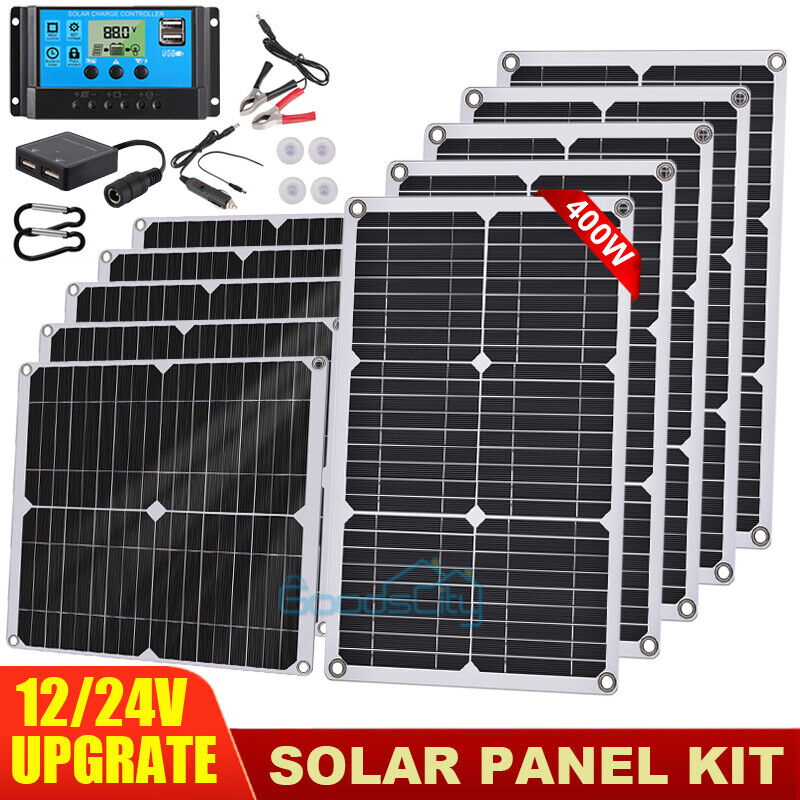 ny 4000W 400W Watt Fleksibelt Solpanel 12V Mono Home RV Rooftop Camping Off-Grid