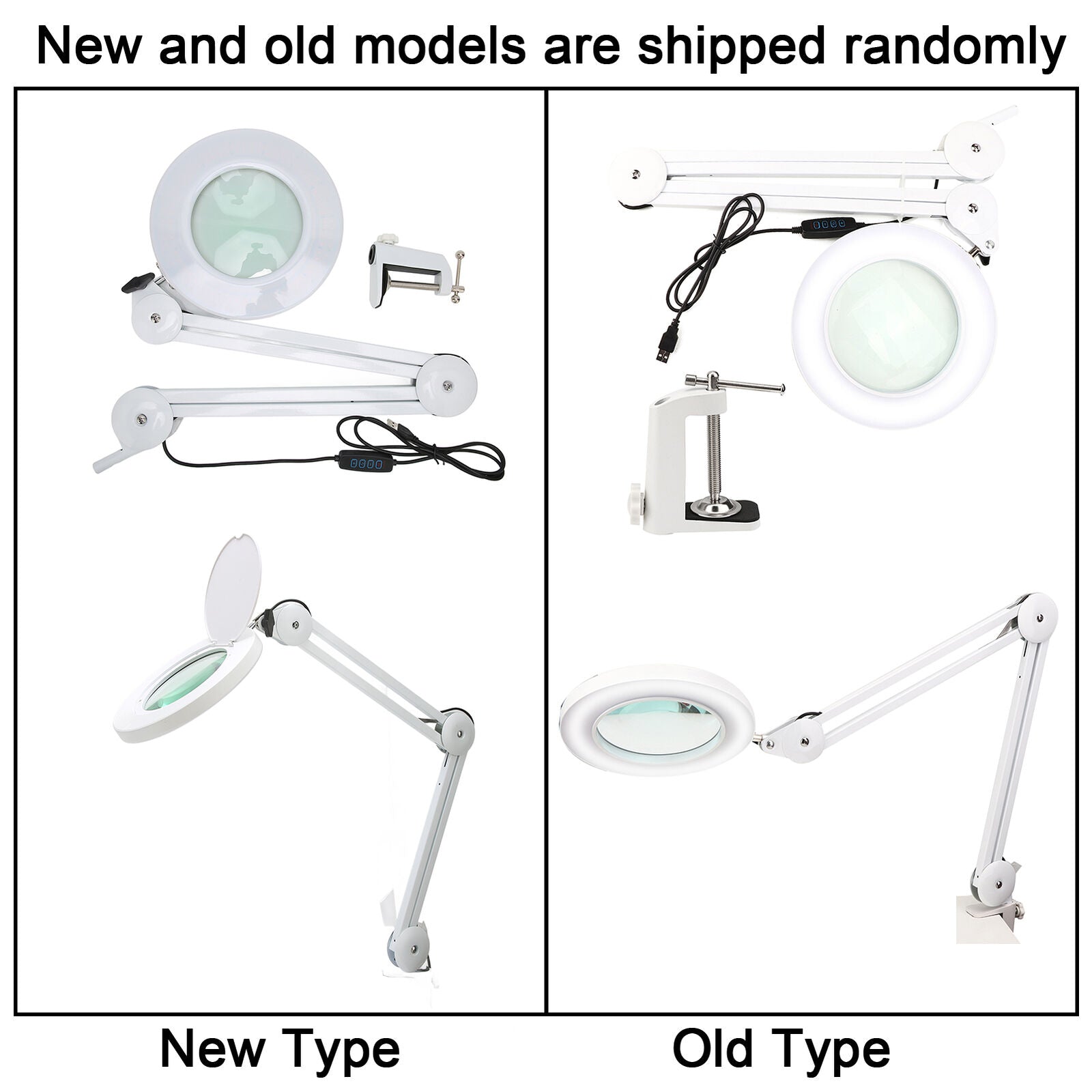 new Clip On Magnifier Lamp Tattoo USB 5X Magnifying Ring Lamp(White ) HGF koeek - KOEEK