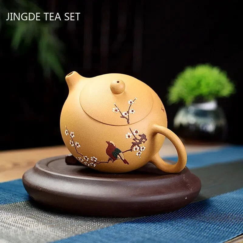 400ml Chinese Classic Yixing Purple Clay Teapot Handmade Tea Set Gift Xishi Pot 07FC0E-D4 - KOEEK