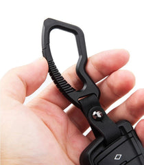 EDC Titanium Alloy + Leather Keychain Carabiner Waist Hanging Pendant Crowbar 07FC0E-D4 - KOEEK