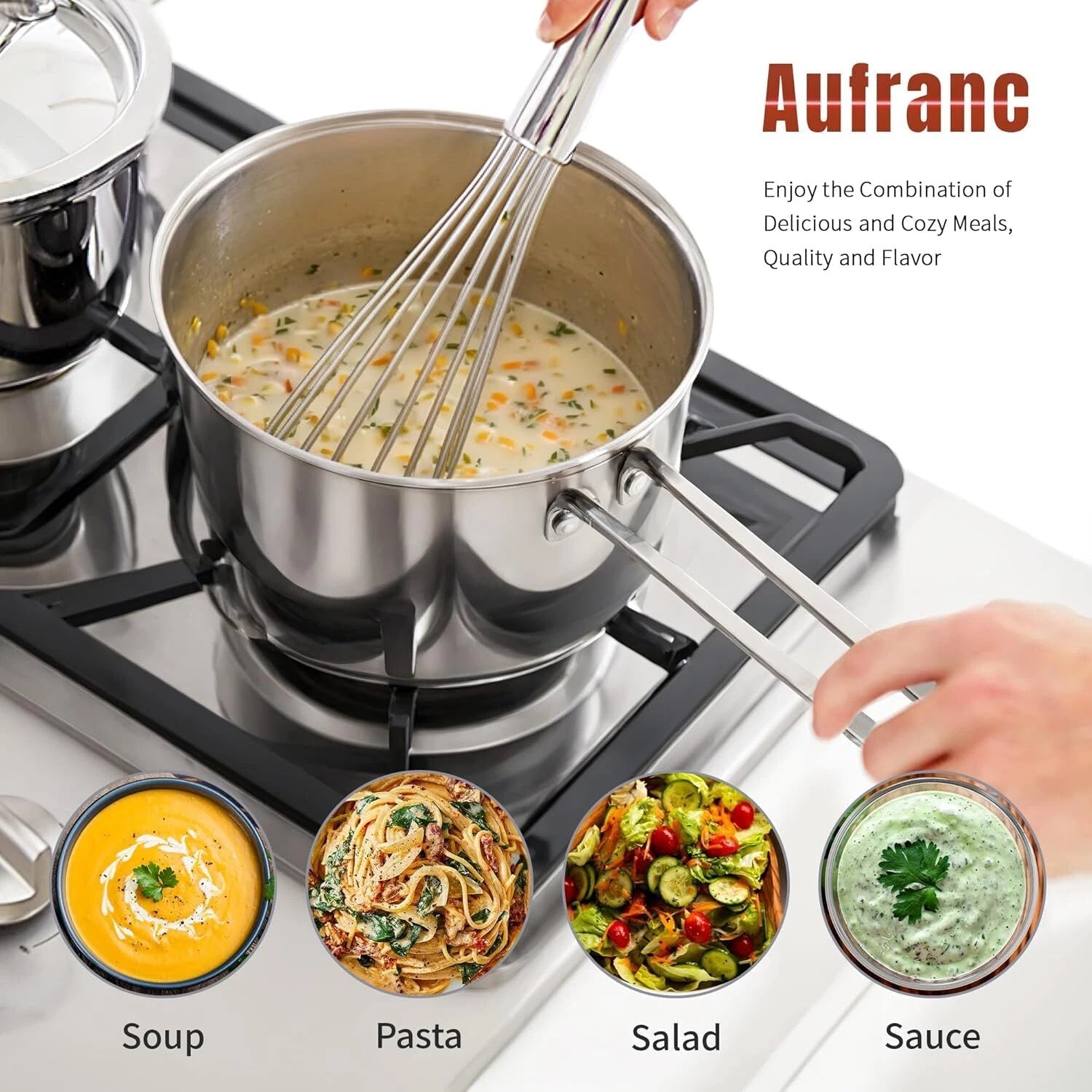 Stainless Steel CookwareSet,6 Piece Nonstick Kitchen Induction Cookware,Nonstick 07FC0E-D4 - KOEEK
