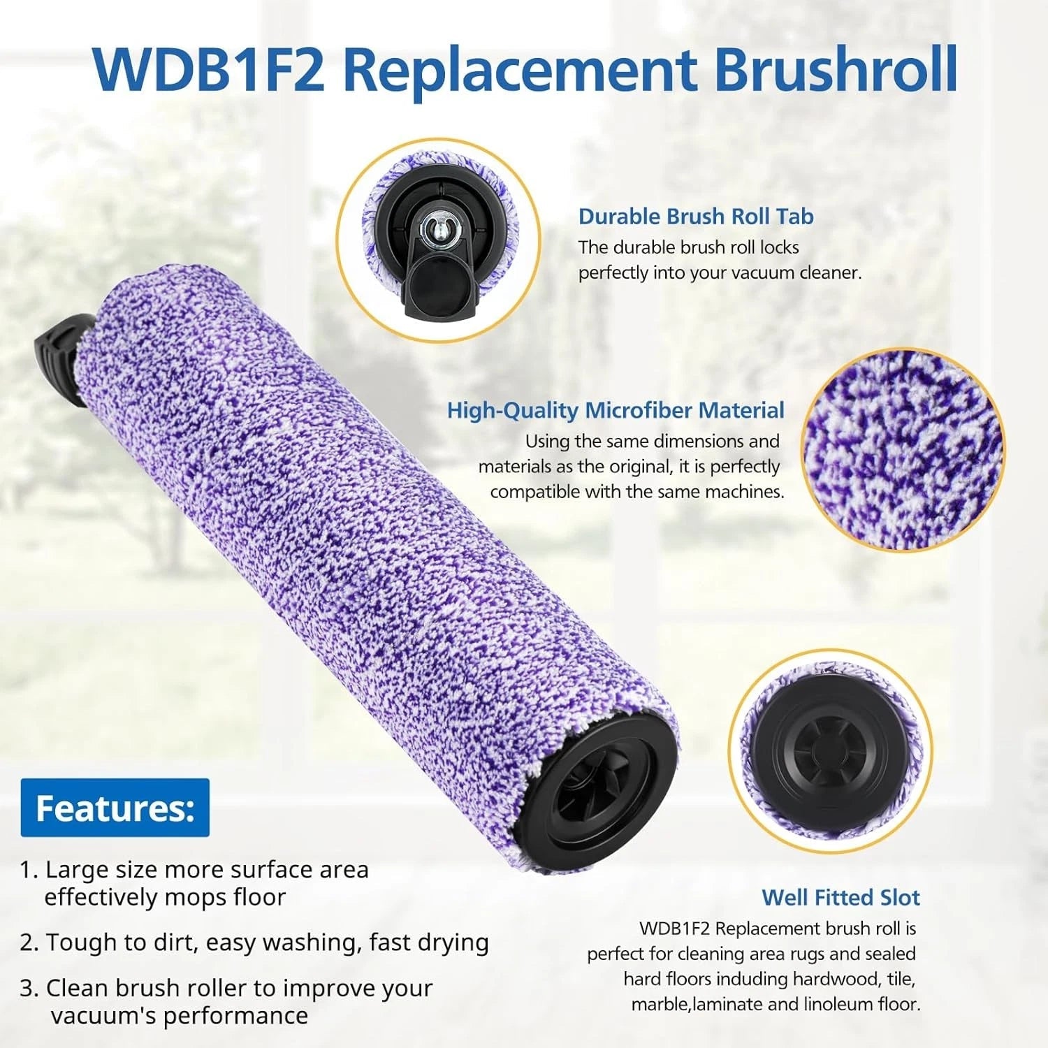 Replacement brush roller and filter screen set, compare parts WDB1, WDB2, WDFF1 07FC0E-D4 - KOEEK