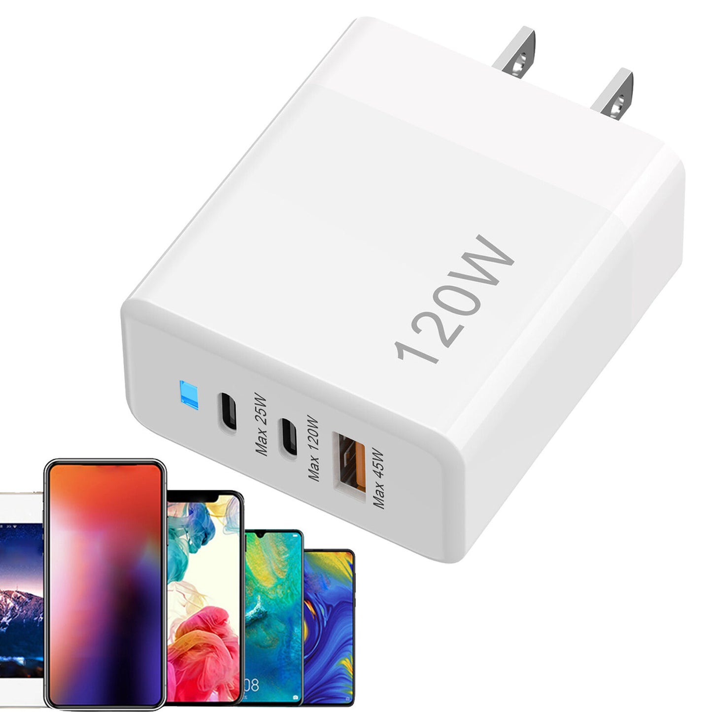 new Fast Phone Charger 120W Multi-Port USB Fast Charging Block USB Charging Station koeek - KOEEK