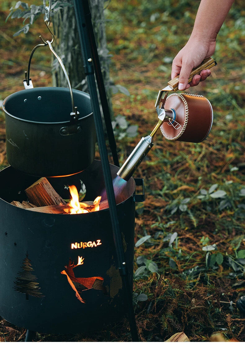 Outdoor Flamethrower Foldable Hand-Held Gas Tank Flamethrower Barbecue Igniter 07FC0E-D4 - KOEEK