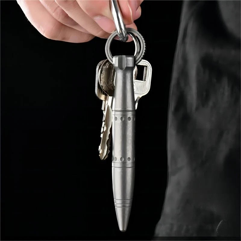 Titanium Ballpoint Pen EDC Portable Keychain Pocket Signature Writing Pen Gift 07FC0E-D4 - KOEEK