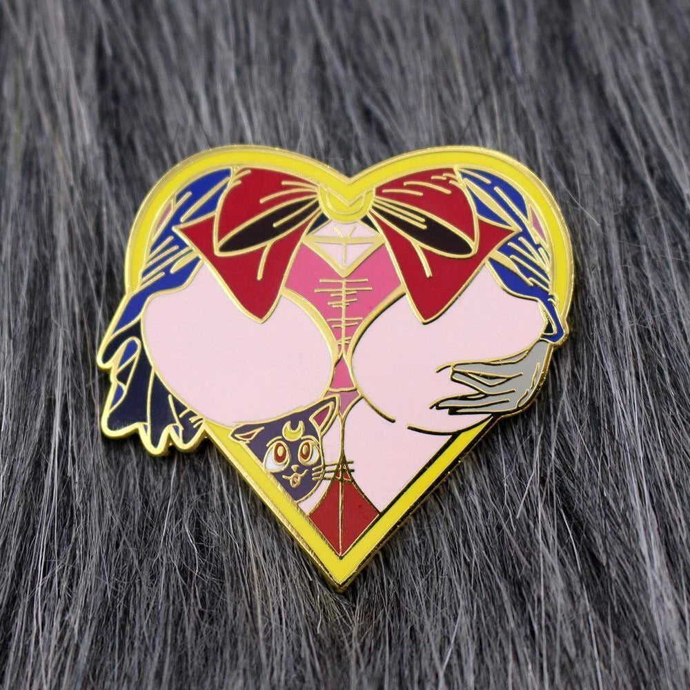 Anime Sailor Moon Tsukino Usagi Buttock Metal Pin Badge Collectible 07FC0E-D4 - KOEEK