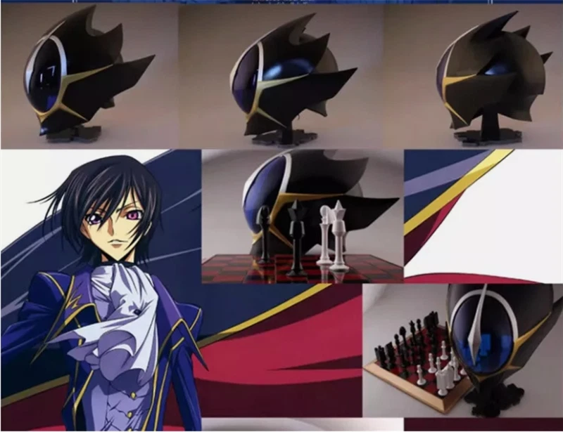 Code Geass Cosplay Helmet Mask Props Halloween Party Wearable Collectibles Gift 07FC0E-D4 - KOEEK