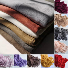 Cotton Viscose Scarf Muslim Long Hijab Solid Color Tassel Headscarves for Women 07FC0E-D4 - KOEEK