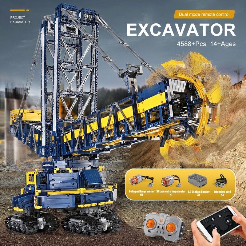 new Mould King 17006 Bucket Wheel Excavator Crane Building Block Toy Remote Control MOULD KING - KOEEK