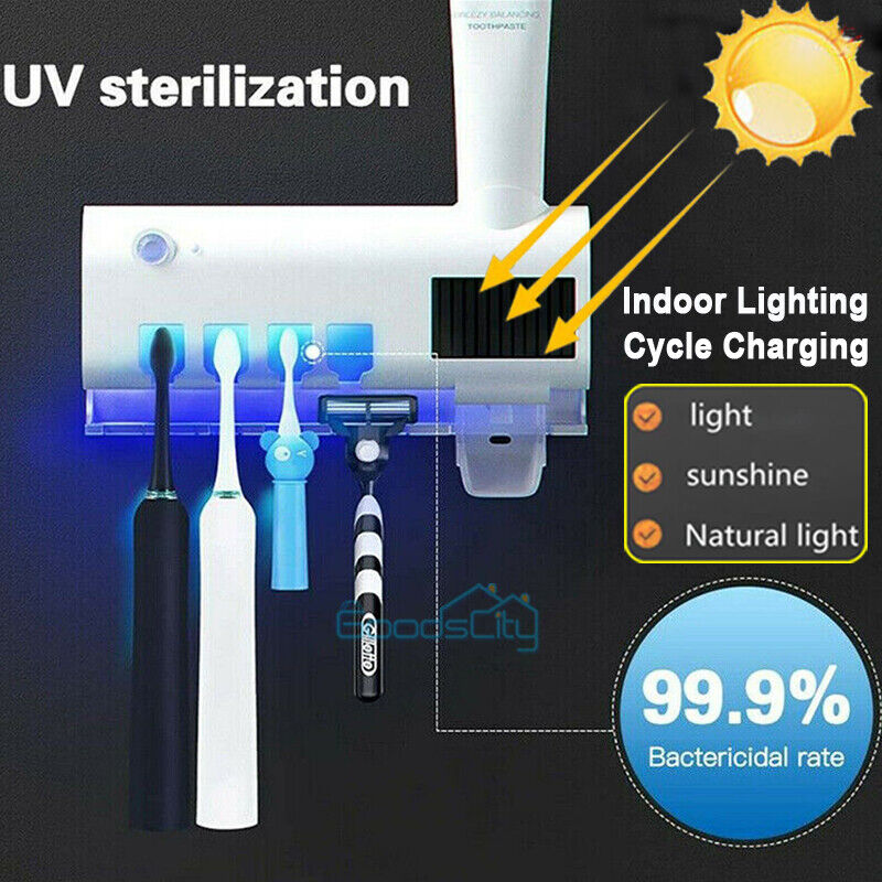 ny Porta Cepillos de Dientes Dispensador de Pasta Dental med Esterilizador Solar HQ