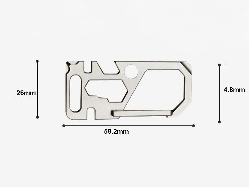 Outdoor Titanium Mechanic Key Chain Carabiner Bottle Opener Multi Tools 07FC0E-D4 - KOEEK